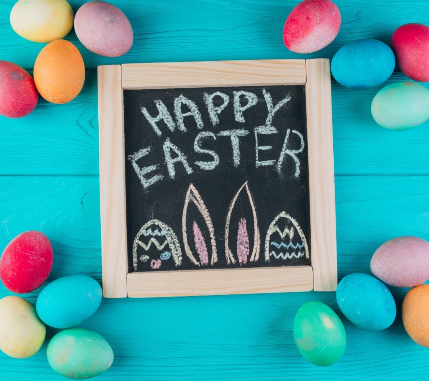 Обои Easter Blue Background 1440x1280