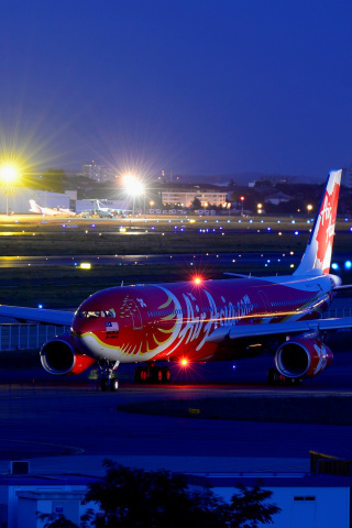 Fondo de pantalla Airbus A330 Air Asia 320x480