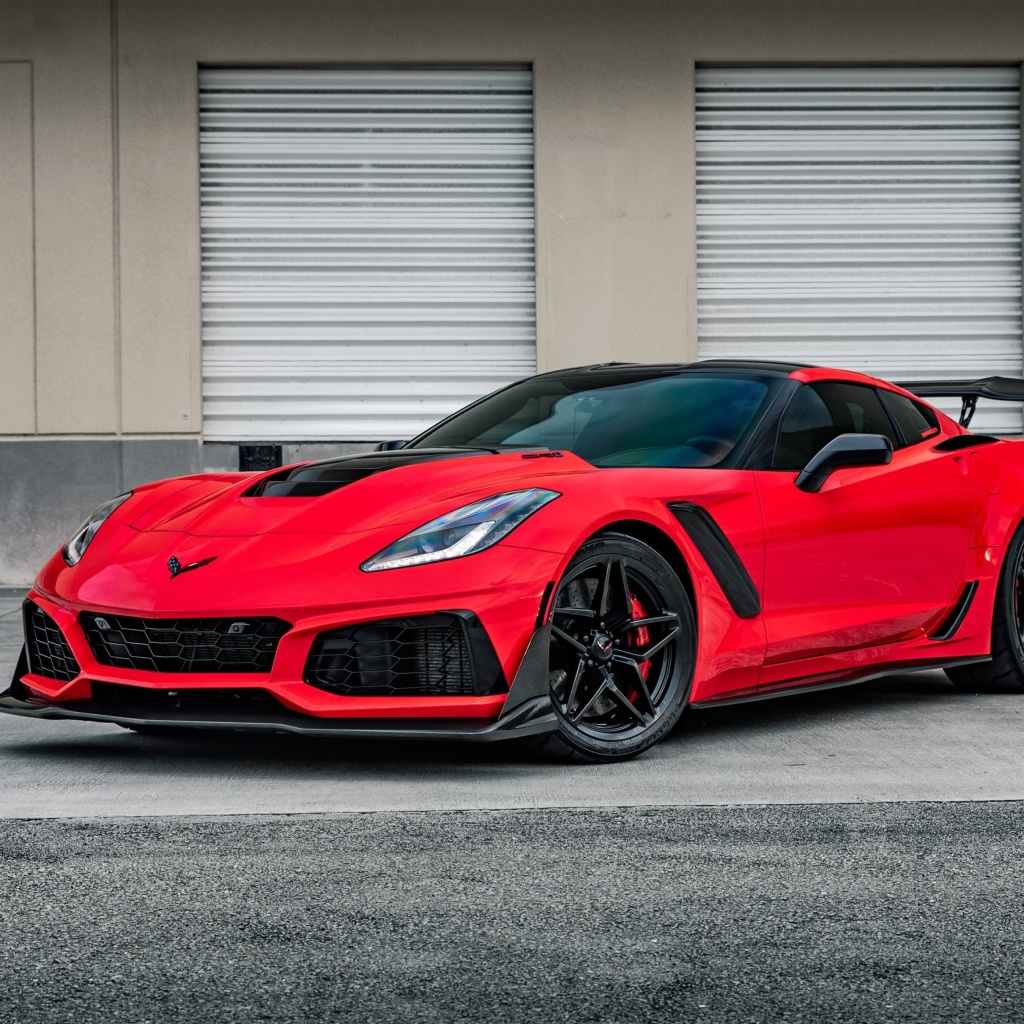 Das Chevrolet Corvette Red Tuning Wallpaper 1024x1024