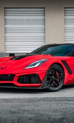 Chevrolet Corvette Red Tuning wallpaper 240x400