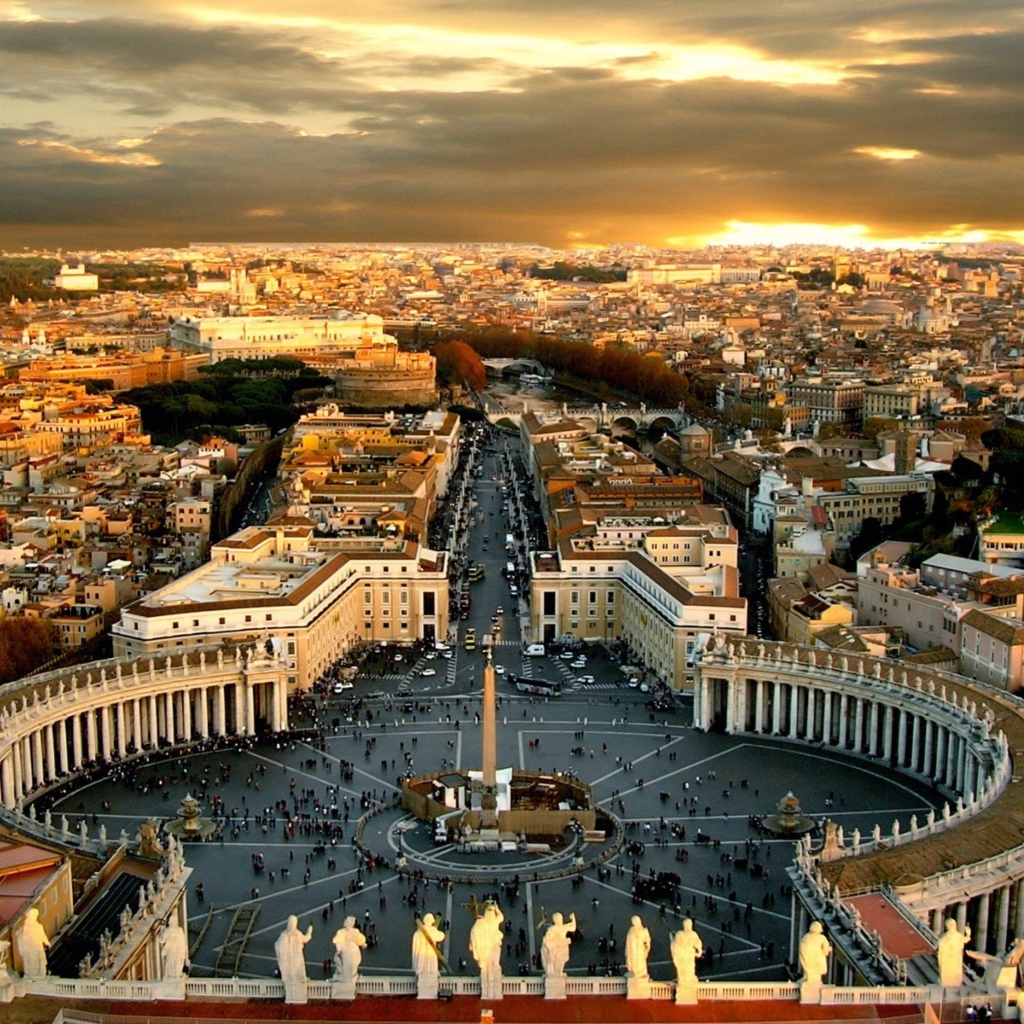 Das St. Peter's Square in Rome Wallpaper 1024x1024