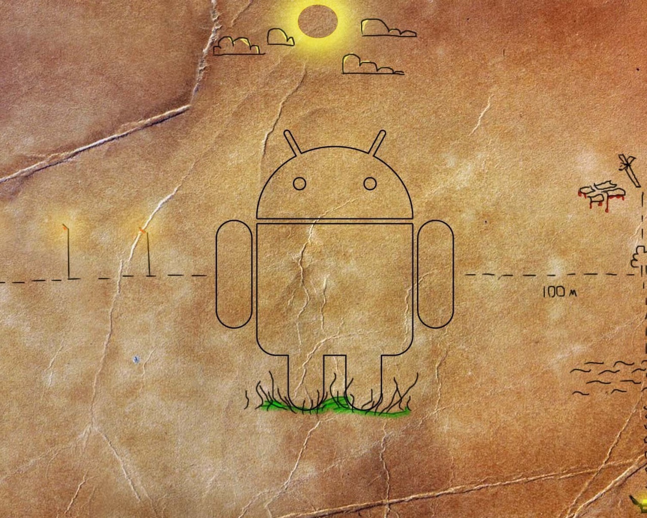Das Android HD Logo Wallpaper 1280x1024
