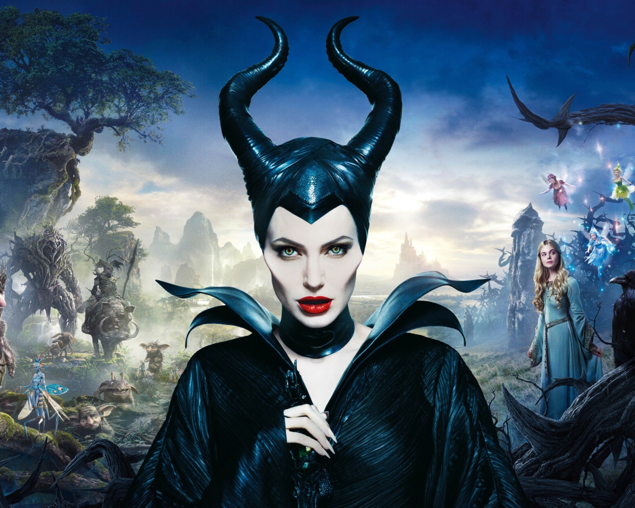 Sfondi Angelina Jolie In Maleficent 1280x1024