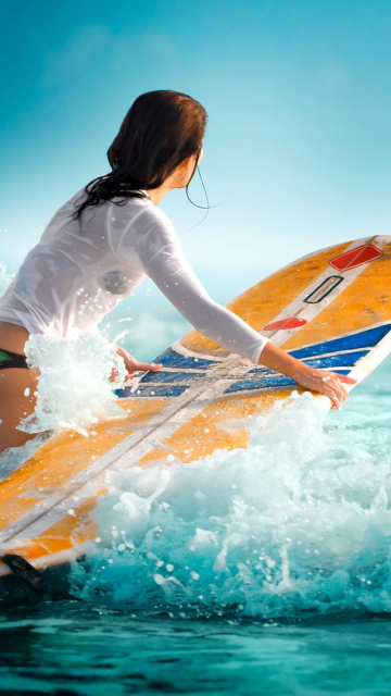 Обои Surfing Girl 360x640