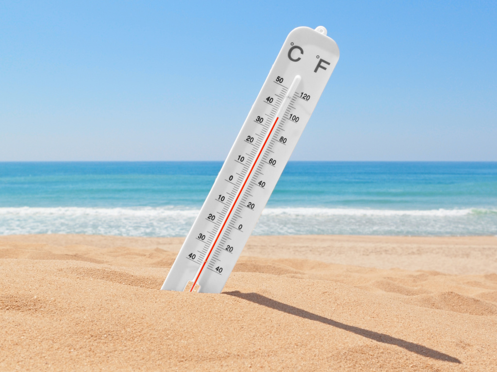 Screenshot №1 pro téma Thermometer on Beach 1024x768