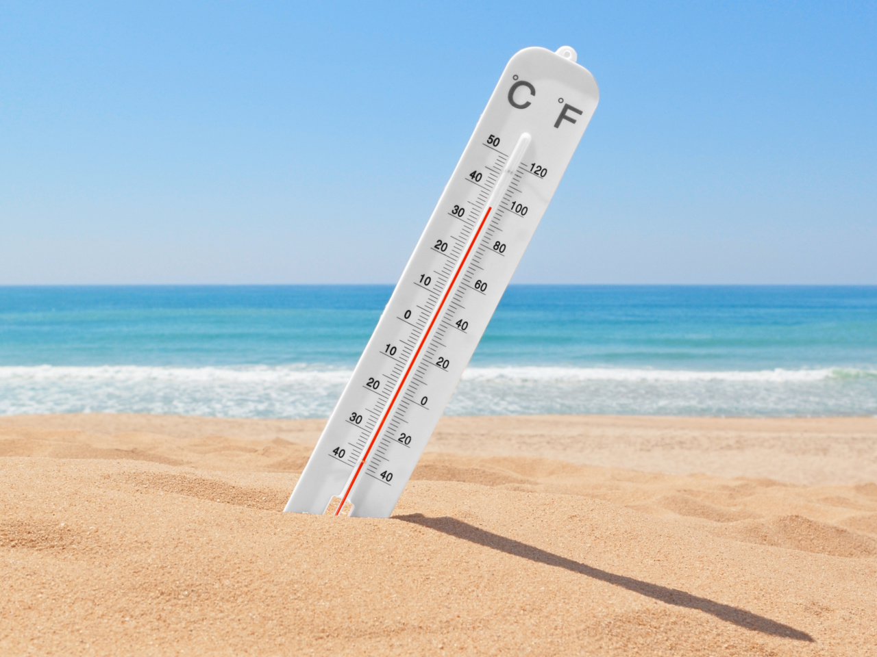 Screenshot №1 pro téma Thermometer on Beach 1280x960