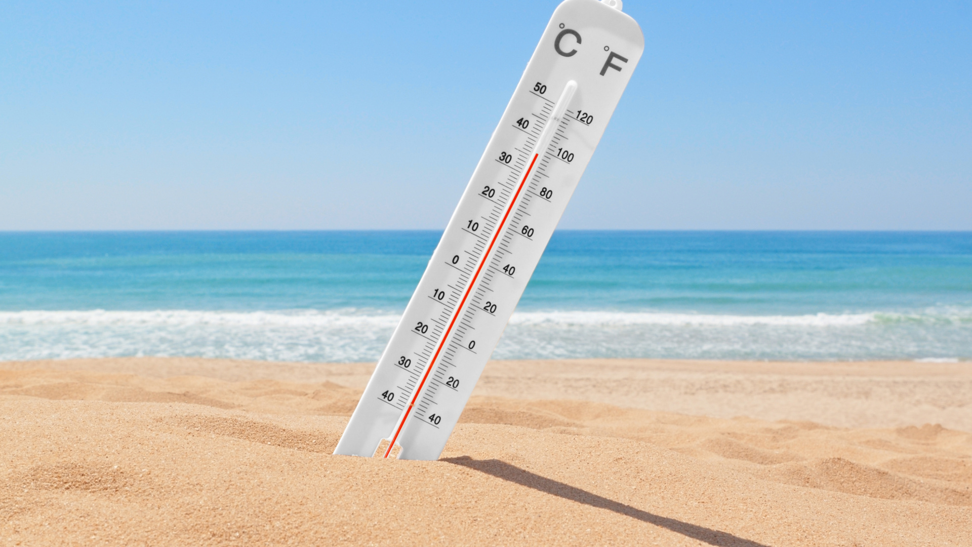 Thermometer on Beach wallpaper 1920x1080