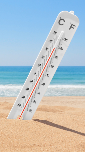 Screenshot №1 pro téma Thermometer on Beach 360x640