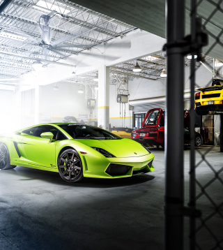 Neon Green Lamborghini Gallardo papel de parede para celular para iPhone 4S