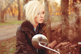 Blonde Biker Picture for Android, iPhone and iPad