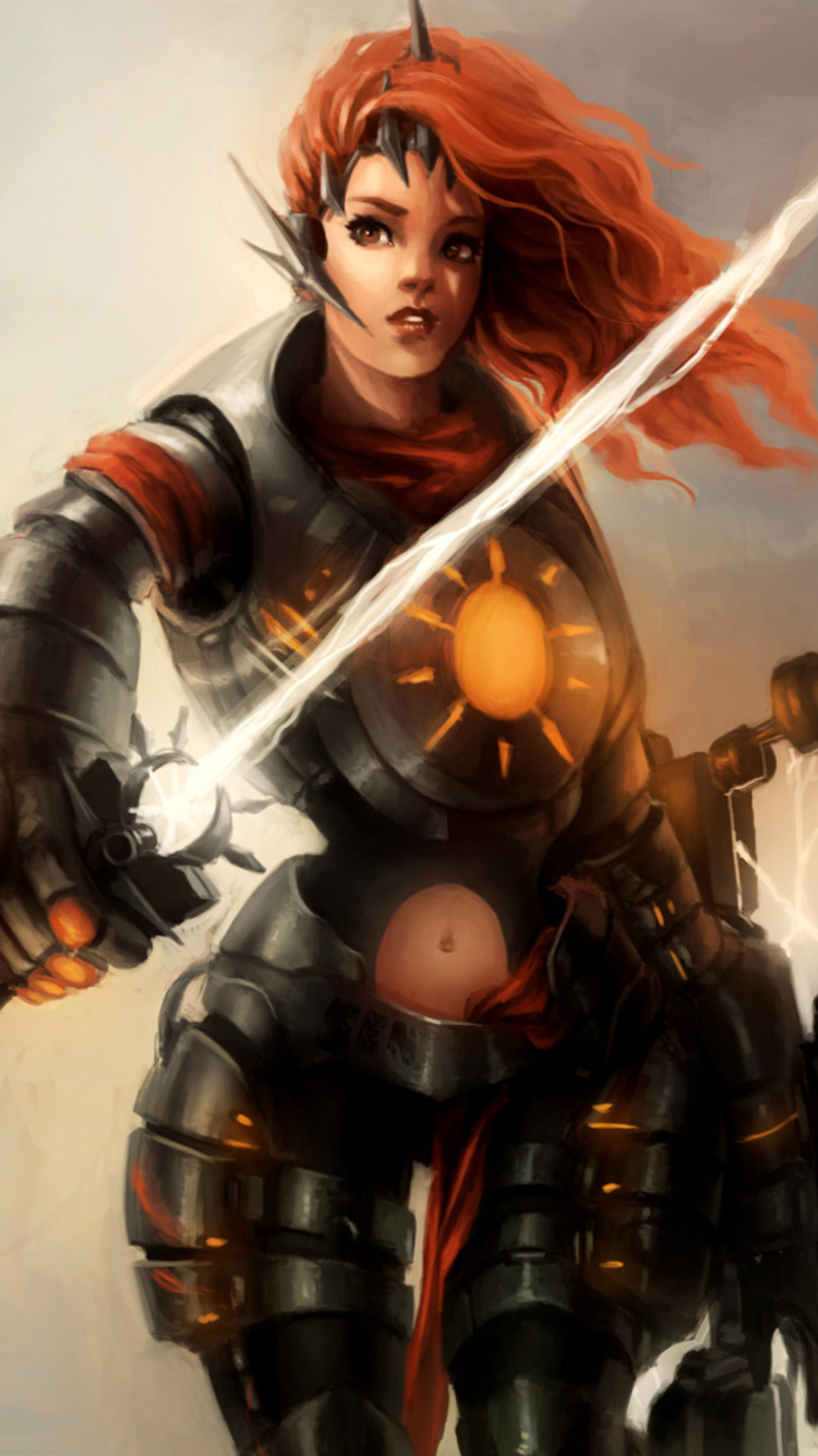 Sfondi Warrior  Woman with Sword 750x1334
