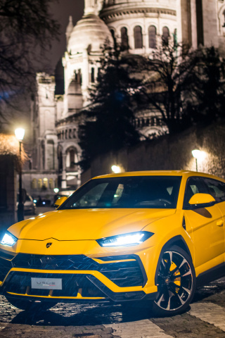 Yellow Lamborghini Urus Super SUV screenshot #1 320x480