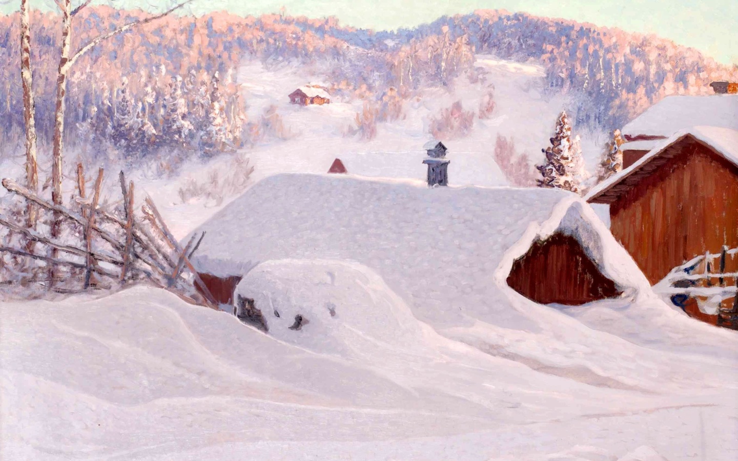 Sfondi Anshelm Schultzberg Winter Landscape 1440x900