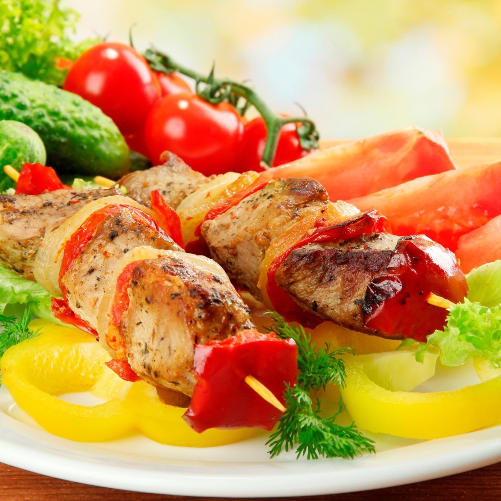 Das Shish kebab from pork recipe Wallpaper 1024x1024