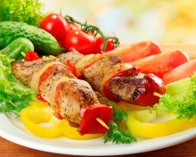 Fondo de pantalla Shish kebab from pork recipe 220x176