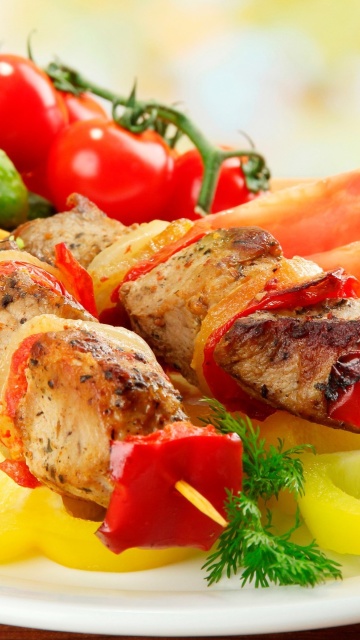 Fondo de pantalla Shish kebab from pork recipe 360x640