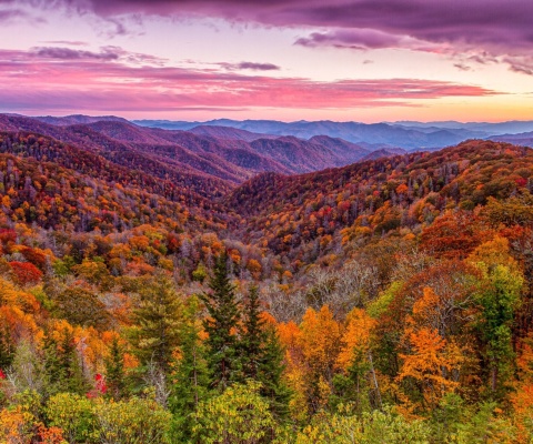 Das Autumn Mountains Alpine Panorama Wallpaper 480x400