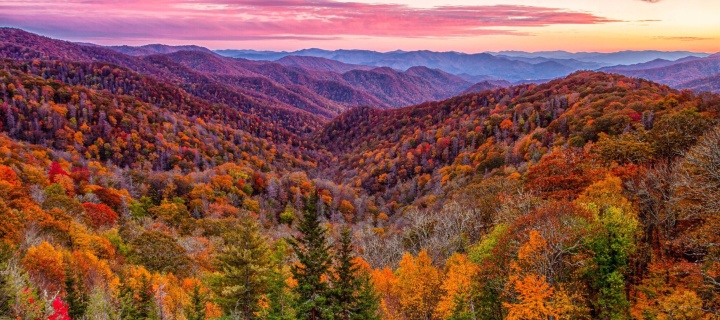 Sfondi Autumn Mountains Alpine Panorama 720x320