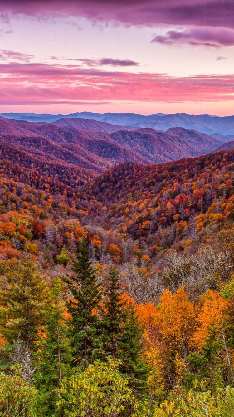 Das Autumn Mountains Alpine Panorama Wallpaper 750x1334