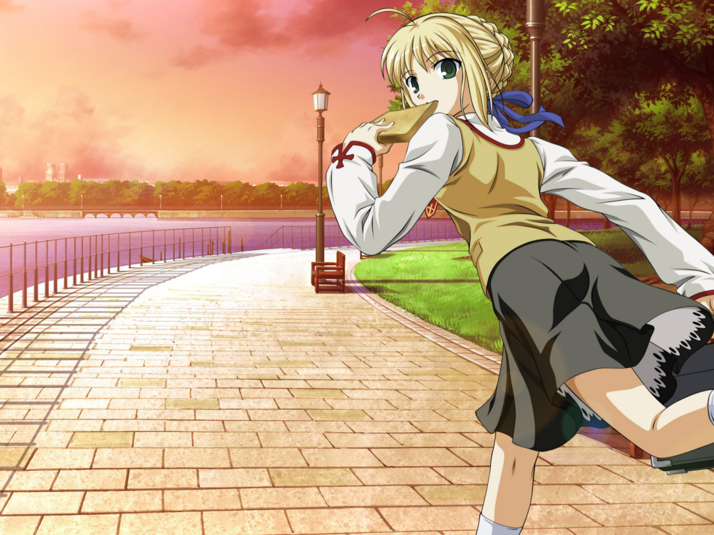 Fondo de pantalla Fate stay night Saber Anime 1024x768