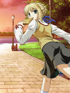 Fate stay night Saber Anime screenshot #1 240x320