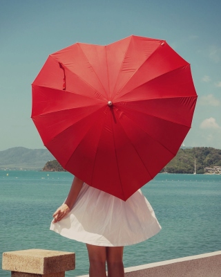 Red Heart Umbrella - Fondos de pantalla gratis para Nokia Lumia 925