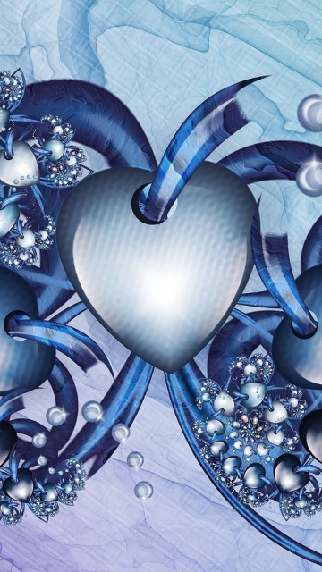 Das Fractal Hearts Wallpaper 360x640
