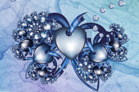 Das Fractal Hearts Wallpaper 480x320