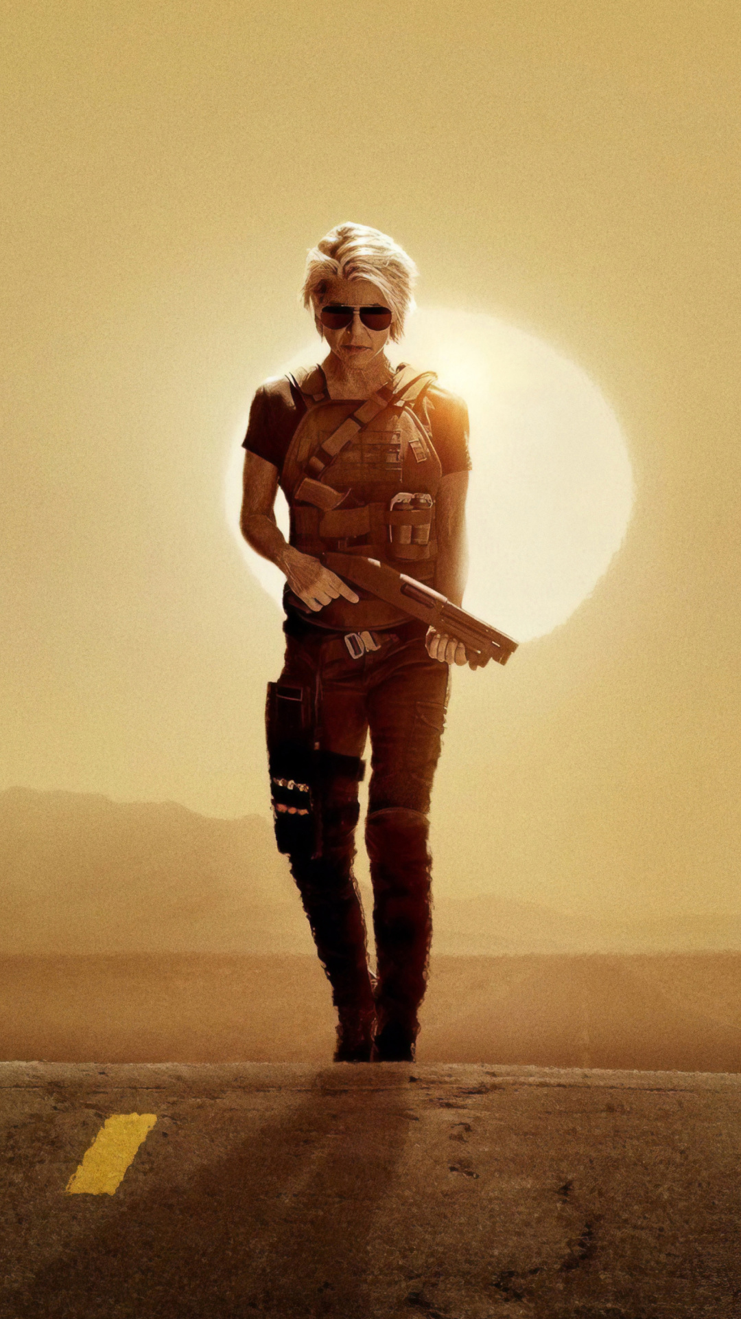 Обои Linda Hamilton Terminator Dark Fate 1080x1920