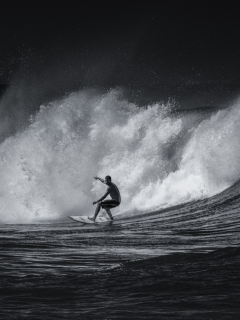 Black And White Surfing wallpaper 240x320