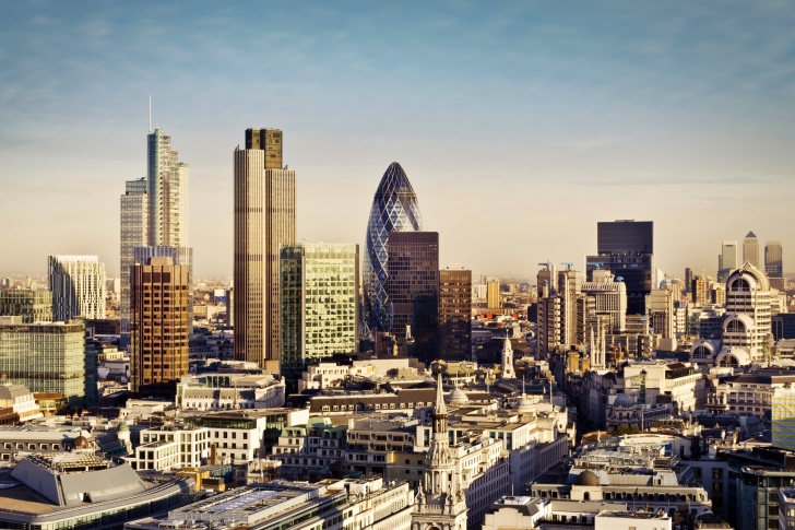 Das London Skyscraper District with 30 St Mary Axe Wallpaper
