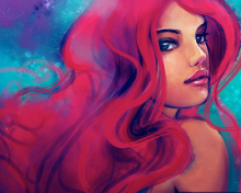 Screenshot №1 pro téma Redhead Girl Painting 220x176