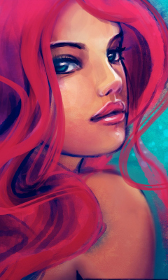 Das Redhead Girl Painting Wallpaper 240x400