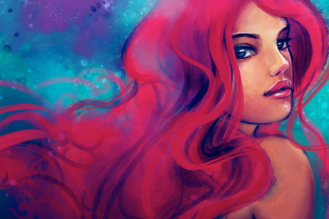Redhead Girl Painting screenshot #1 480x320