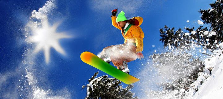 Das Snowboard Freeride Wallpaper 720x320