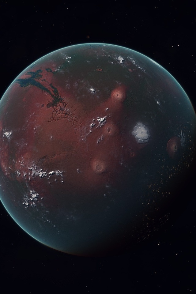 Das Mars Planet Wallpaper 640x960