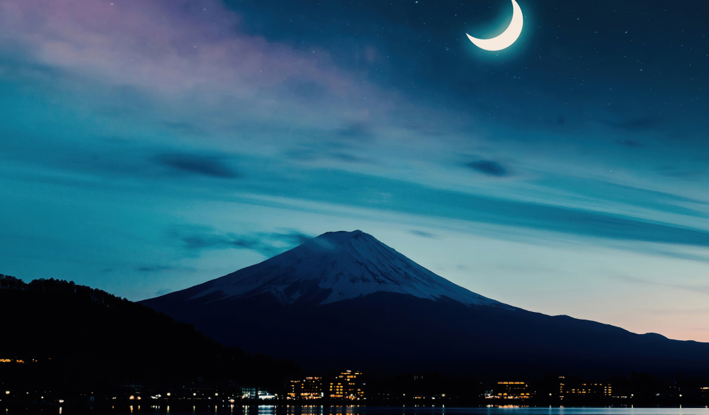 Screenshot №1 pro téma Mount Fuji Night Photo 1024x600