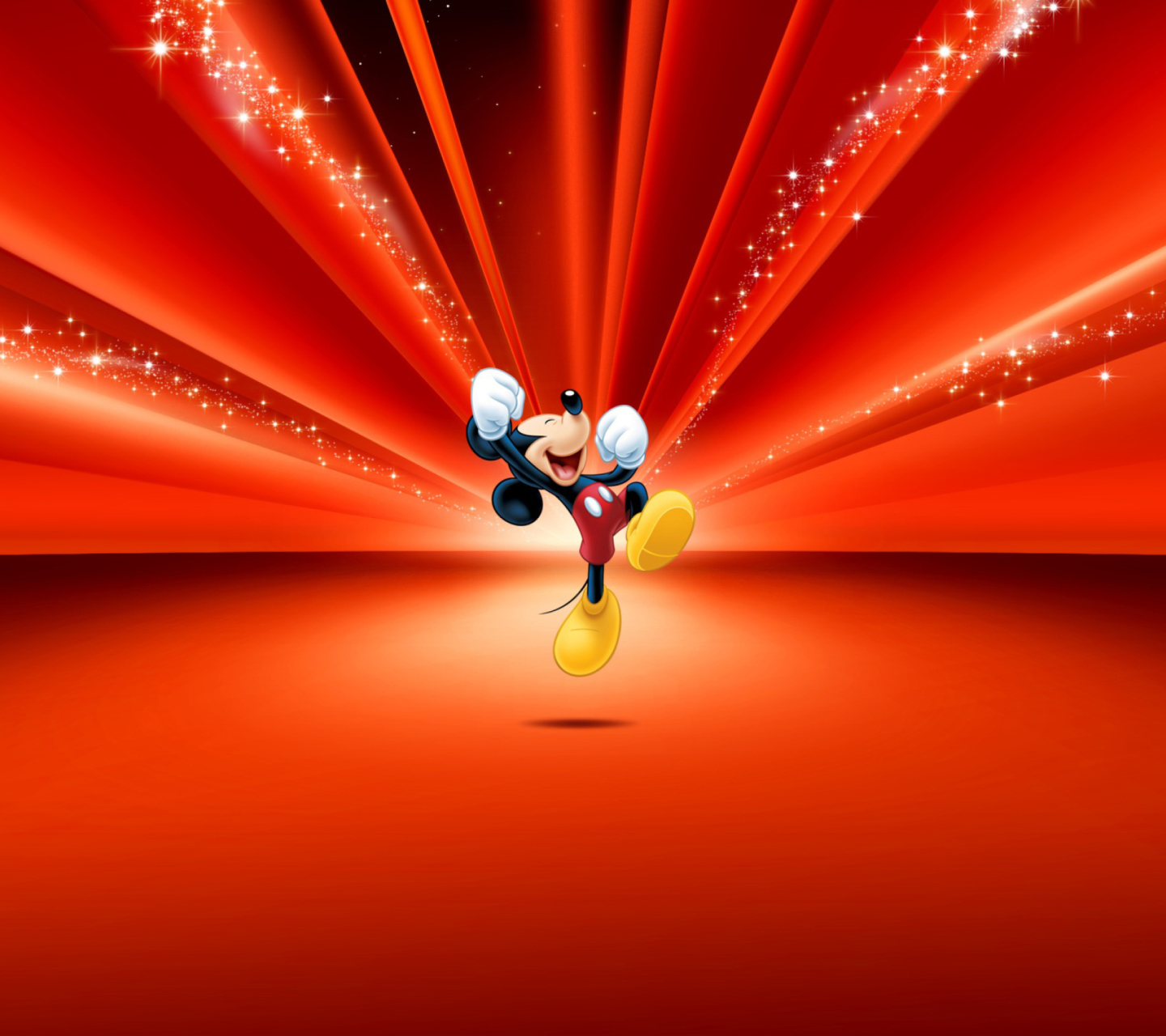 Обои Mickey Mouse Disney Red Wallpaper 1440x1280