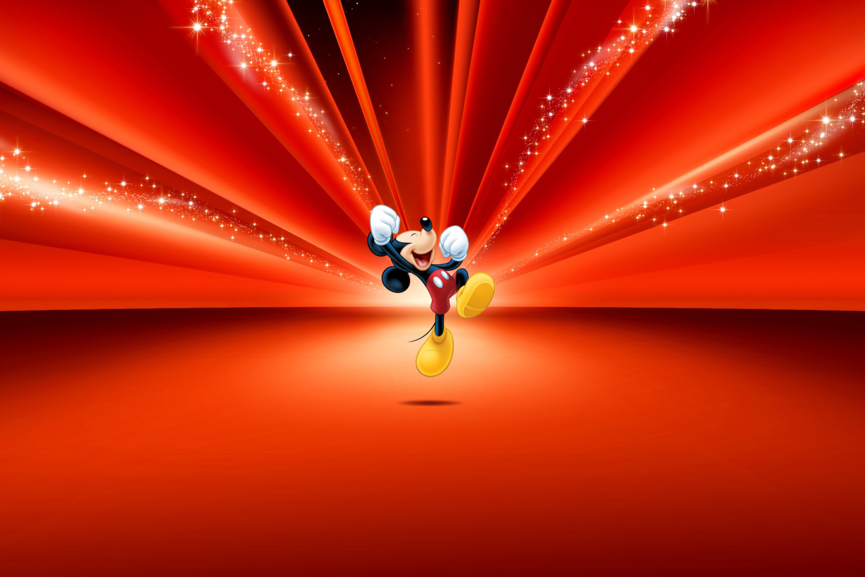 Обои Mickey Mouse Disney Red Wallpaper 2880x1920