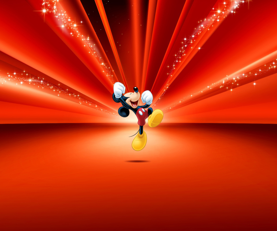 Fondo de pantalla Mickey Mouse Disney Red Wallpaper 960x800