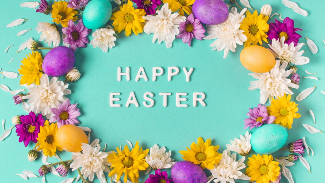 Das Happy Easter Celebrate Wallpaper 1366x768