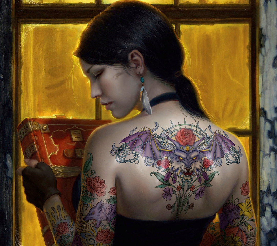 Tattooed Girl wallpaper 1080x960