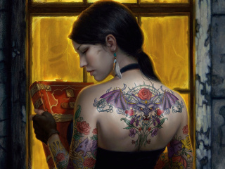 Tattooed Girl wallpaper 320x240