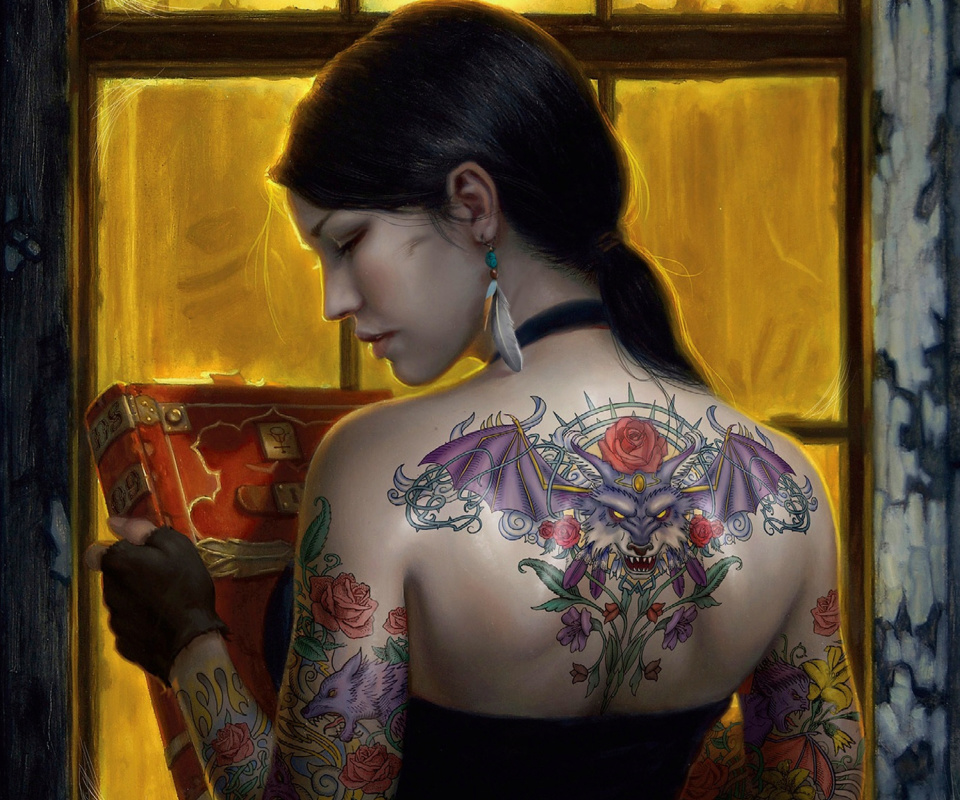 Tattooed Girl wallpaper 960x800