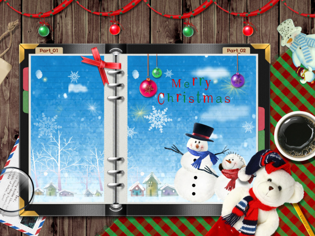 Das Christmas Desk Wallpaper 640x480