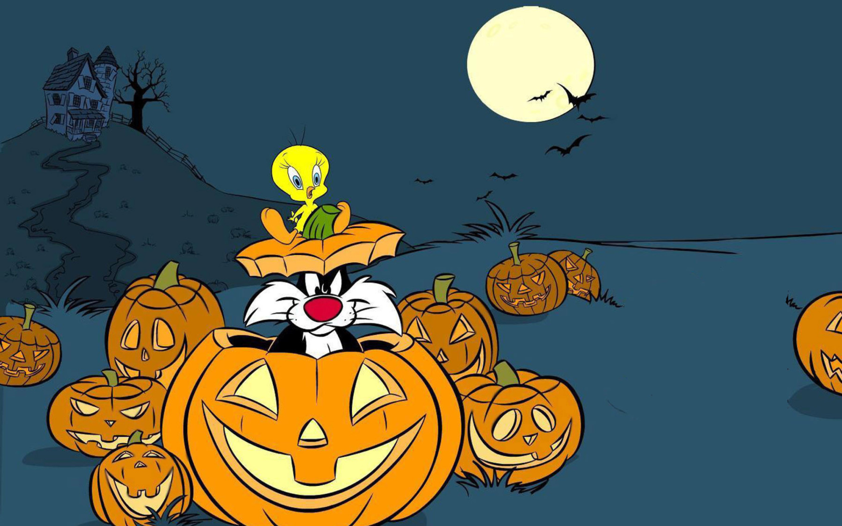 Das Looney Tunes Halloween Wallpaper 1680x1050