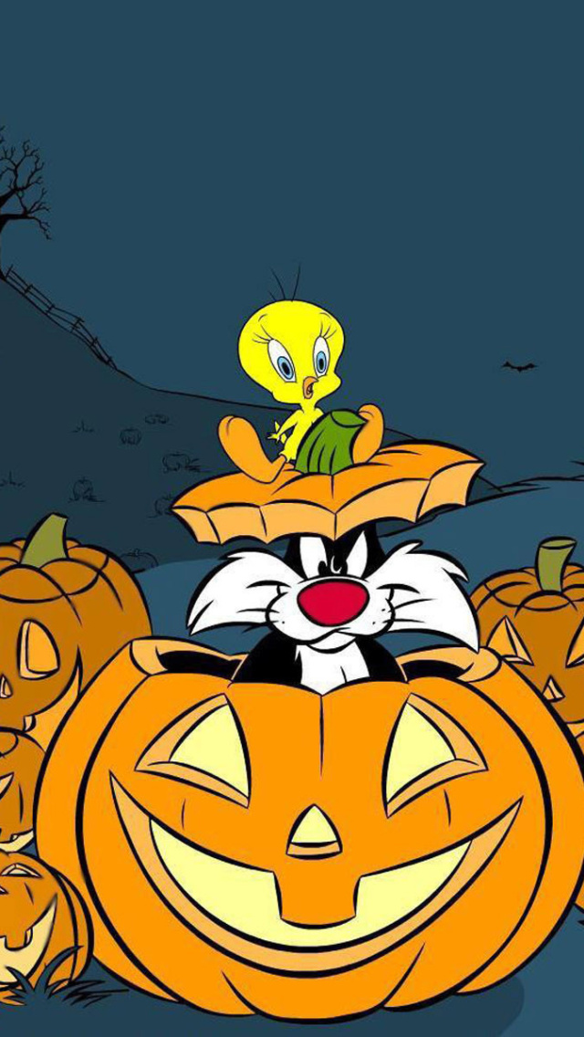 Das Looney Tunes Halloween Wallpaper 640x1136