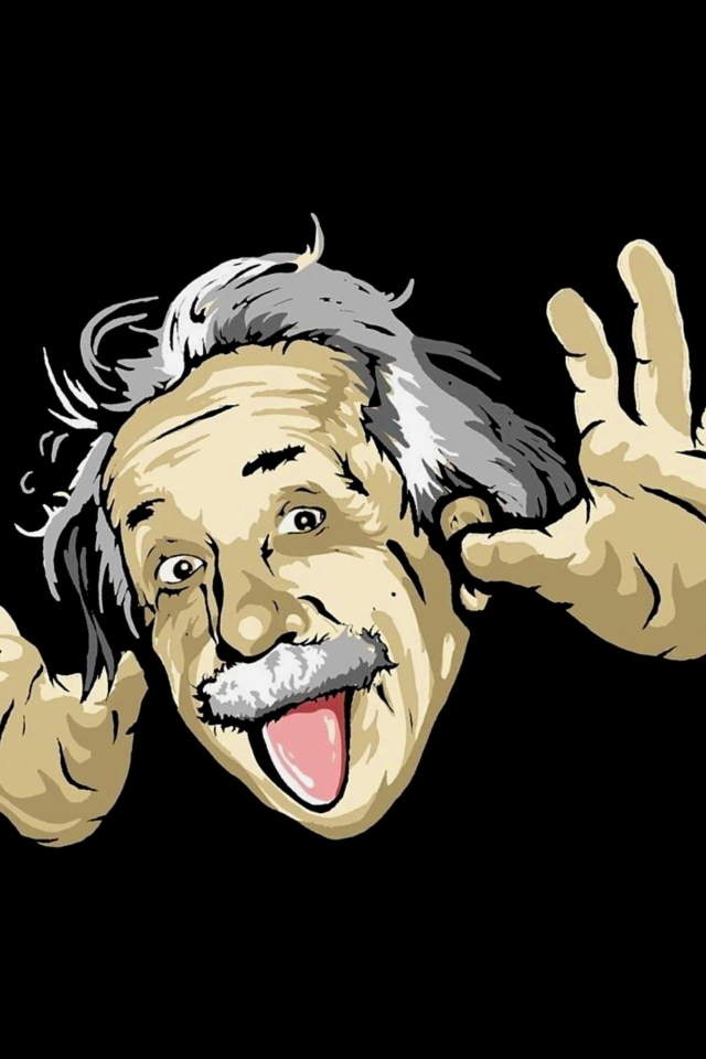 Обои Funny Albert Einstein 640x960
