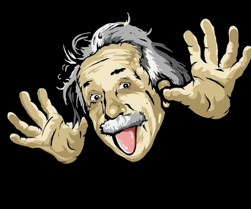 Обои Funny Albert Einstein 960x800