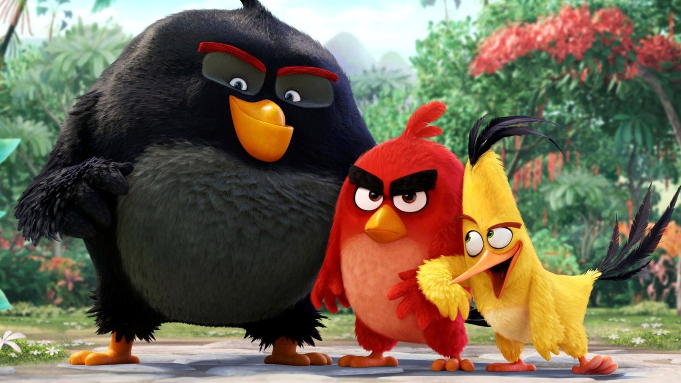 Обои The Angry Birds Comedy Movie 2016 1366x768